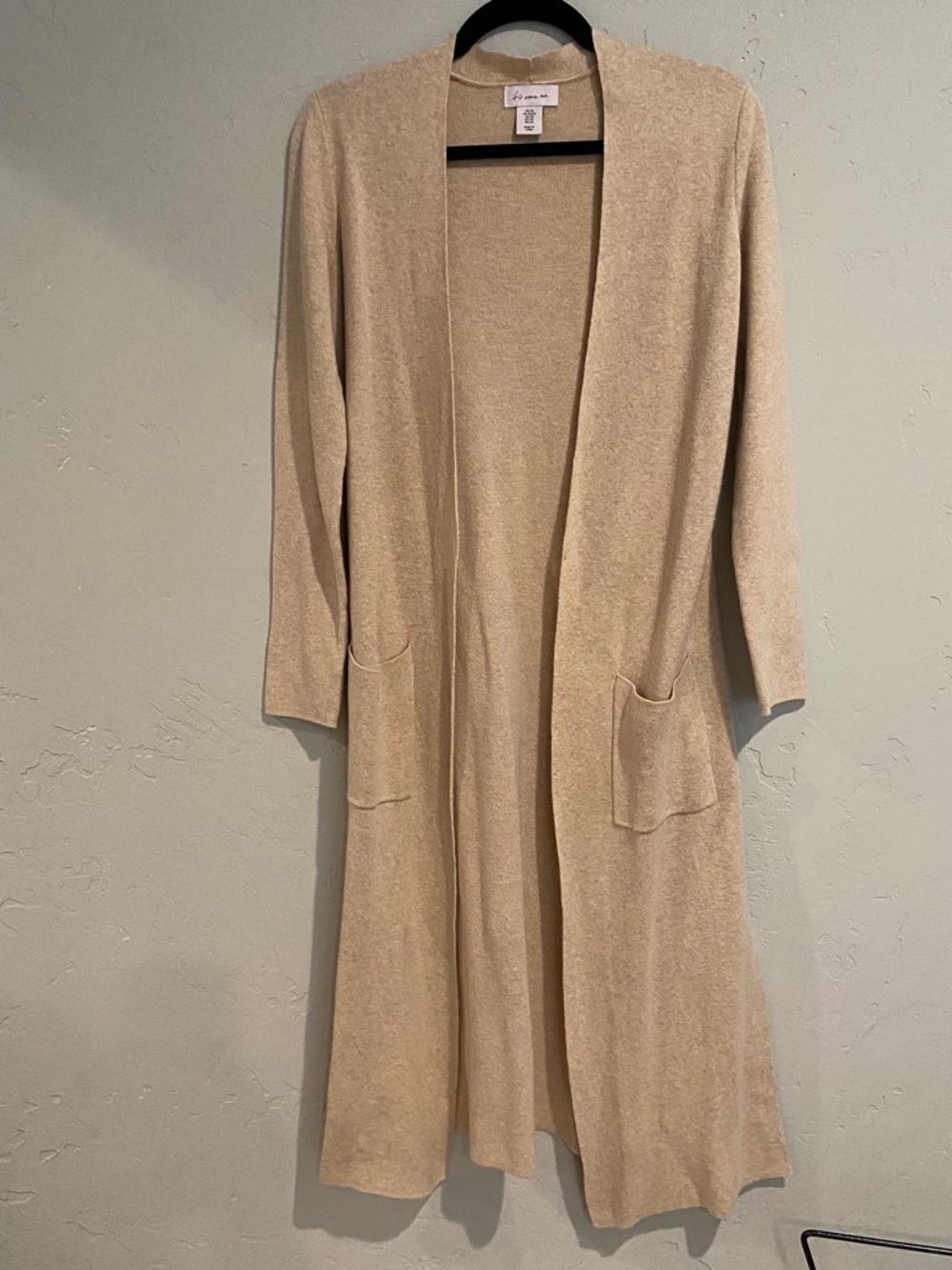 Long open front Cardigan  Sweater - Tan
